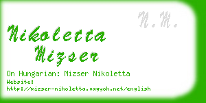 nikoletta mizser business card